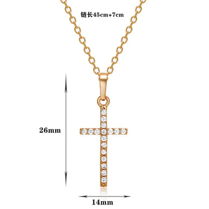 Stylish Crystal Cross Pendant Necklace