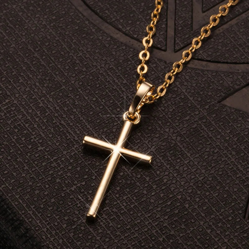 Stylish Crystal Cross Pendant Necklace